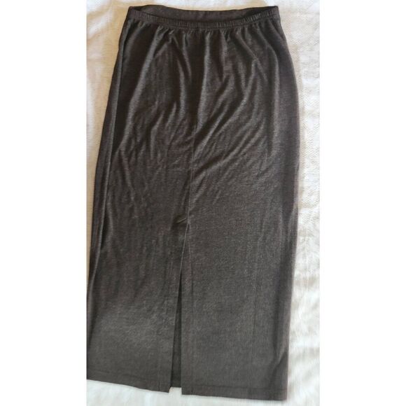 Clothespin brown knit straight long skirt - Picture 2 of 6